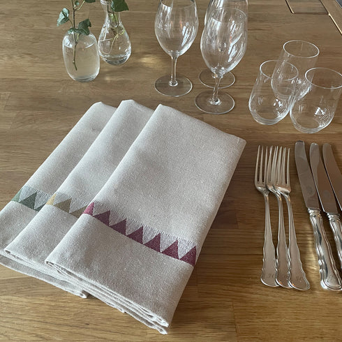 Linen Napkins Sharkooth set of 2 - Green
